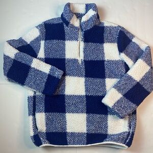 W/M fleece jacket by MEROKEETY warm weather ready size M Color blue & white.